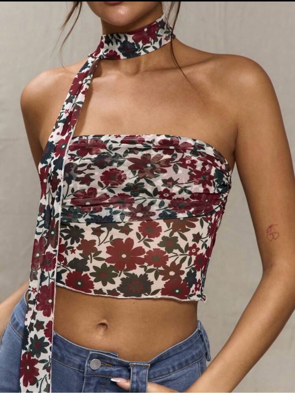 Floral Strapless tube top